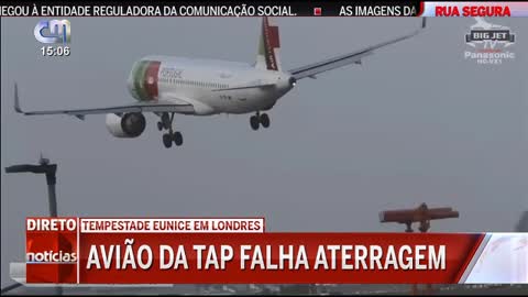 Avião da TAP falha aterragem em Londres devido à tempestade Eunice