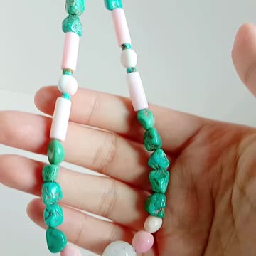 Natural turquoise and white shell with Rose carving Princess spiny oyster Ametrine gemstone pendant2