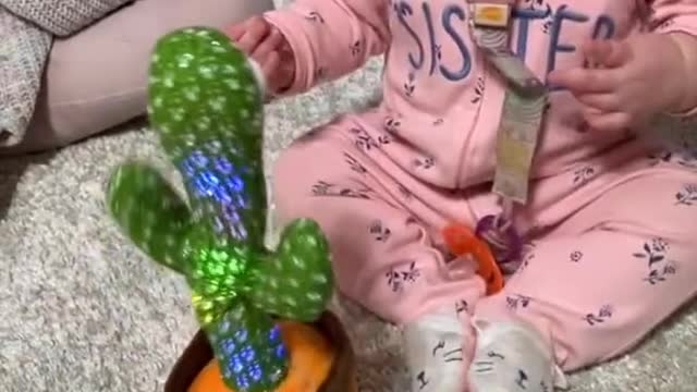 Baby Has in Depth Conversation With Talking Cactus Toy