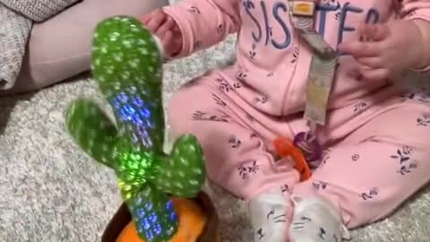 Baby Has in Depth Conversation With Talking Cactus Toy