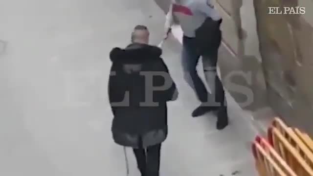 Dangerous fight in the street of morocco with knives and swords