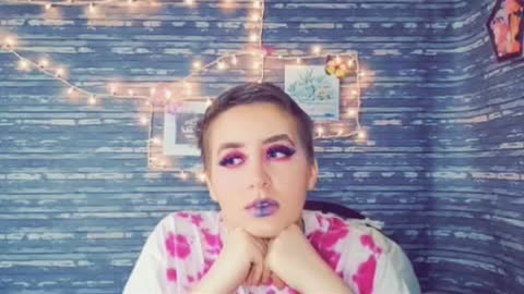 Tik tok purple punk makeup look