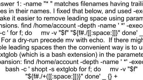 Detect amp remove leading space in file or folder name