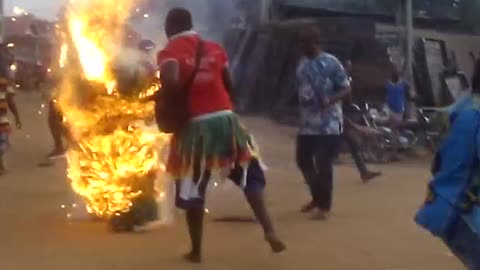 Masquerade got burnt in Anambra state