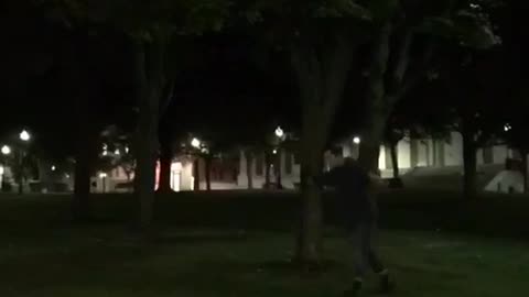 Nightime cartwheel backflip lands on head