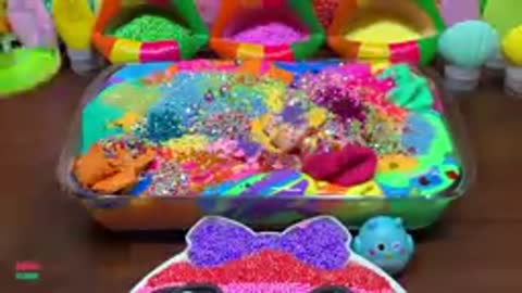 RELAXING WITH CLAY PIPING BAG & ENJOY FOAM and GLITTER| Mixing Random Things Into GLOSSY Slime