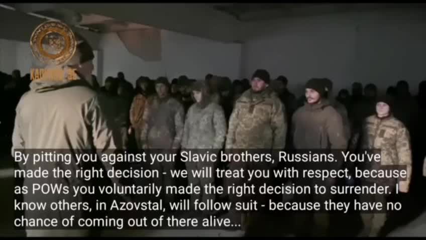 Russian General Talking to Captured Ukraine Troops