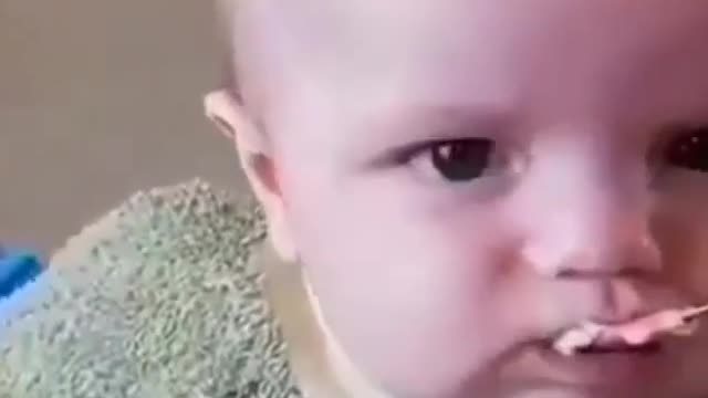 angry baby looking at her mom why shevis laughing / newborn funny baby / funny baby compilation