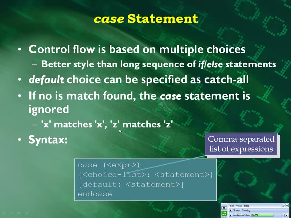 Verilog Lecture 2 of 10 - 2009