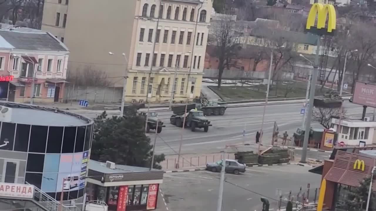 Military Tanks In Kharkov Ukraine Checkpoint