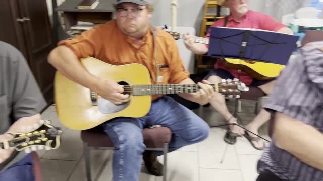Shucking The Corn at the 08/13/2022 Jam Session at Heartland Baptist