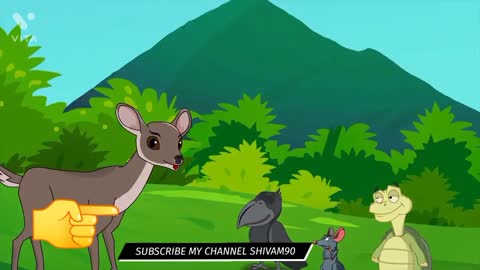 Four Friends | English Cartoon | Panchatantra Moral Stories for Kids