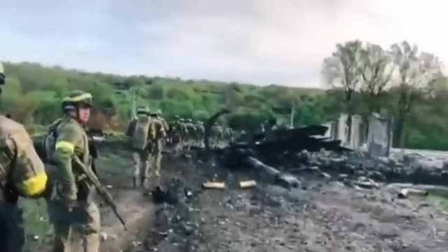 Ukrainian Troops Making Their Way to Their Next Position