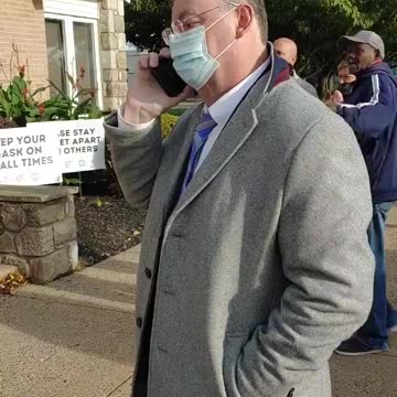 PA - Philadelphia voting watchers take down illegal sign