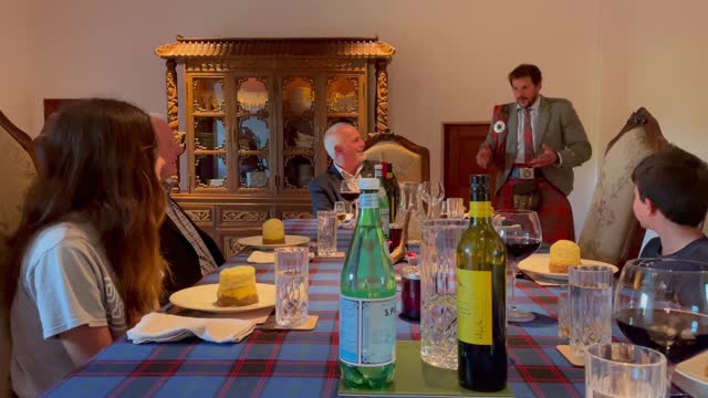 Blessing of Haggis in Scotland