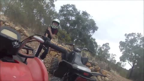 Epic fail little kid quad bike crash