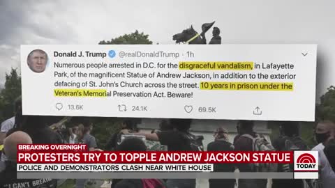 High IQ Protesters Try To Tear Down Andrew Jackson Statue