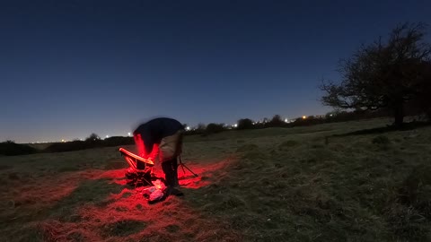 Night lapse . Spending time under a full moon at Farlington Marshes . Portsmouth UK Jan 2020