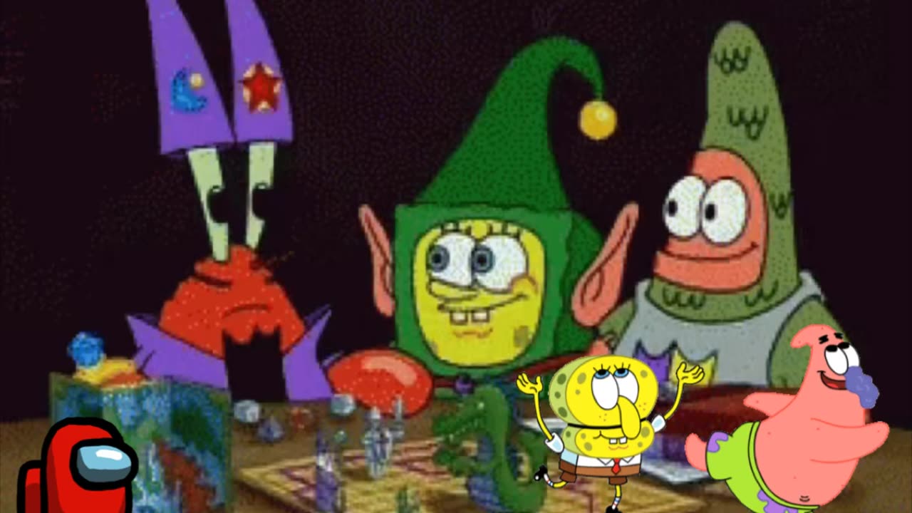 SpongeBob And Patrick Are Pretending To Be Imposters While Three Friends Play A Board Game ♟️