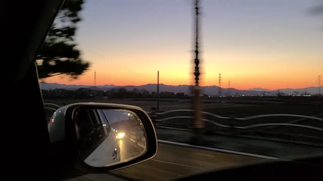 Drive at sunset