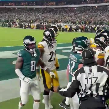 Eagles Darius Slay punching Darnell Washington, yet Steelers get penalized