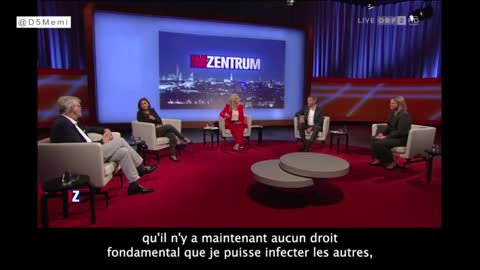 Marlene Svazek, présidente du FPÖ à Salzbourg, Autriche, invitée de l'émission de l'ORF "IM ZENTRUM