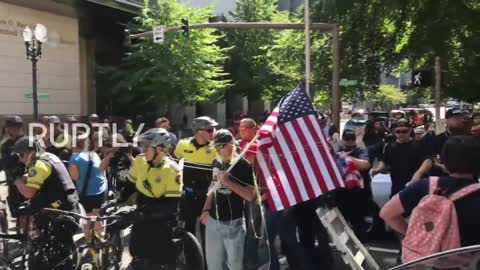 Antifa terrorists attack people at Vancouver rally in Sept. of 2017