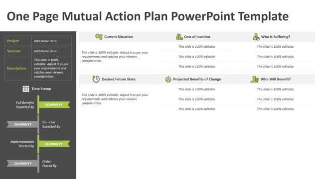 One Page Mutual Action Plan PowerPoint Template