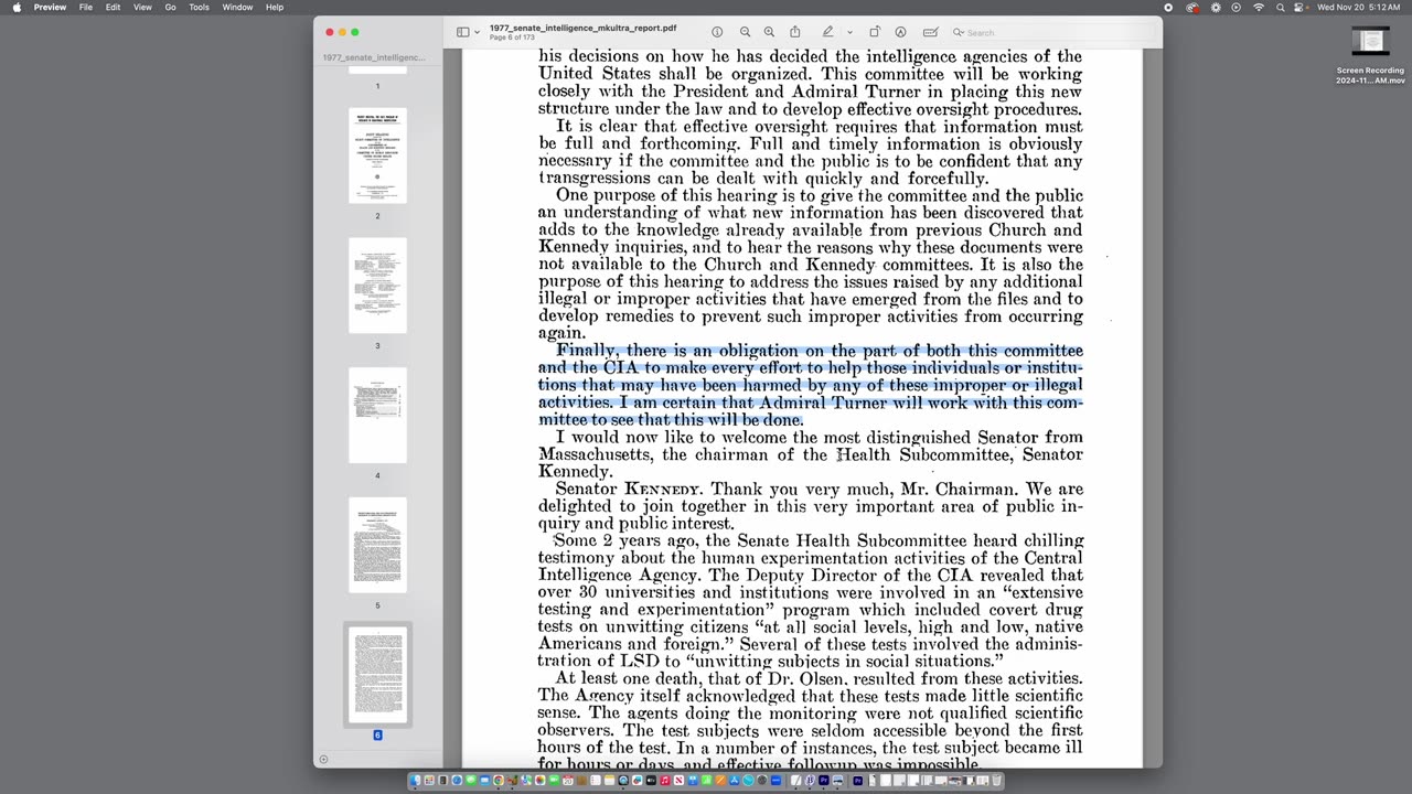 11 years part 18: MKULTRA part 8: Senate Intelligence Hearing Aug 3 1977