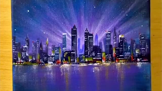 Painting the night scene of the city