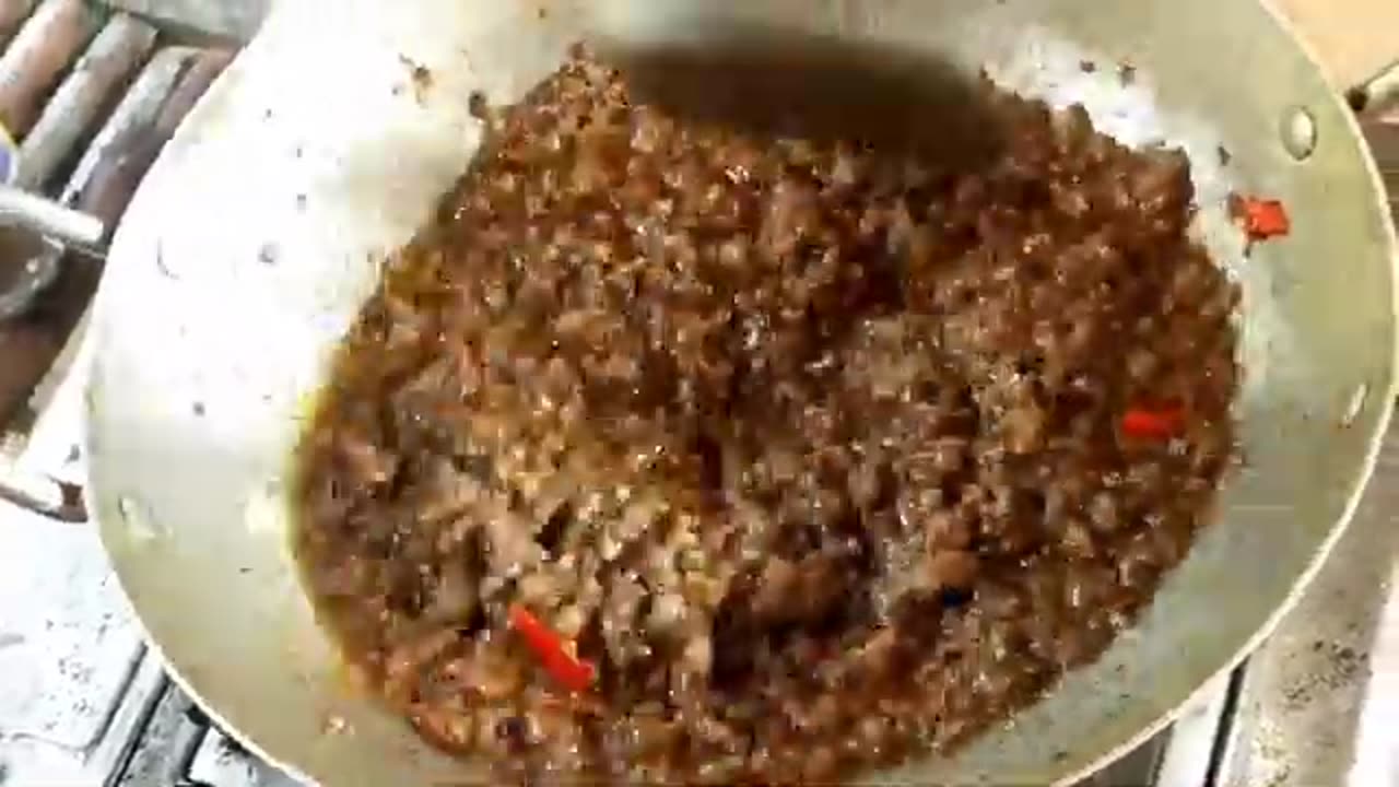 Mr Yen Cooking Eat prahok with fresh vegetables Food