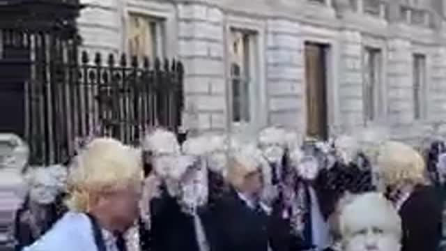 Copyright Ⓒ Students dressed up as Boris Johnsons party outside 10 Downing Street