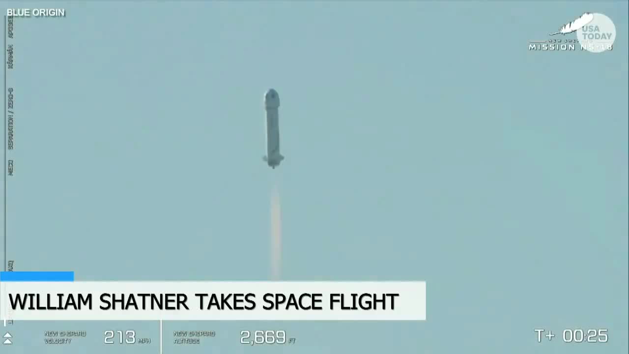 William Shatner launches to edge of space on Blue Origin flight Oct 13, 2021