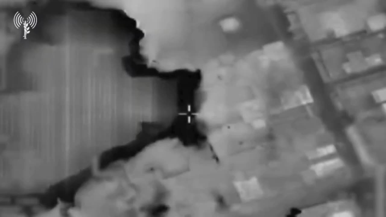 Video of Israeli aircraft destroying personal force, militant vehicles and folding buildings.