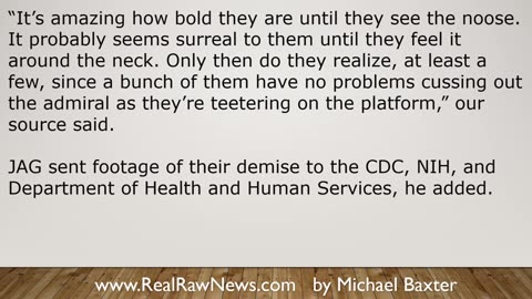 JAG Hanged 250 Deep State Felons at Camp Blaz in GUAM 11/9/23..