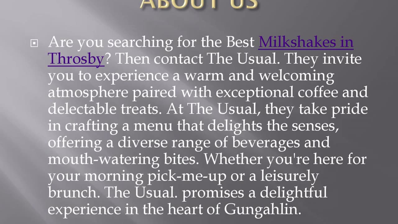 Best Milkshakes in Throsby