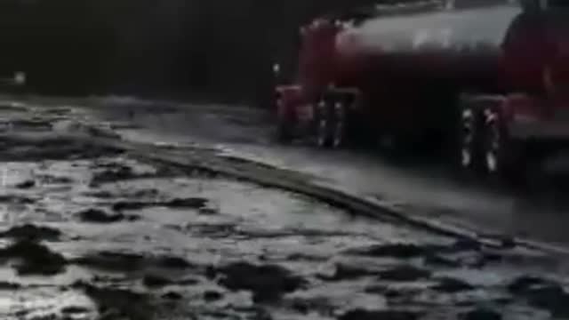 Access road on a river