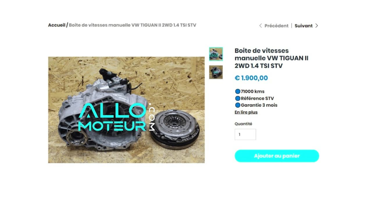 ALLOMOTEUR.COM - Boite de vitesses manuelle VW TIGUAN II 2WD 1.4 TSI STV