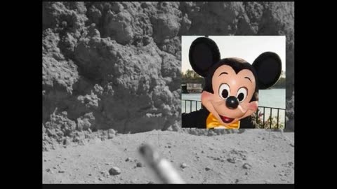 Moon Hoax -Mickey Mouse Head Rock Seen Hidden in Nevada Fake Moon Bay
