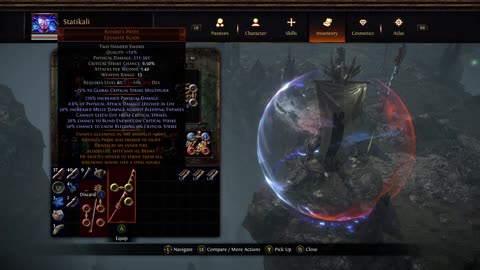 POE SSF Crucible Unique Ezomyte Blade Kondo's Pride