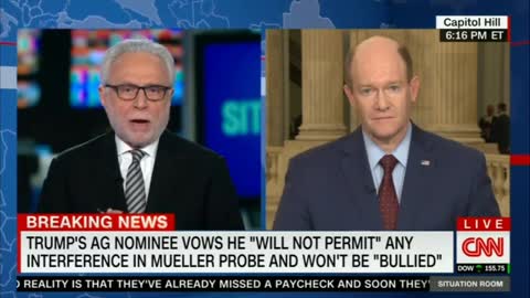 Coons: ‘I Was Encouraged’ That Bill Barr Said the Mueller Probe Is Not a Witch Hunt