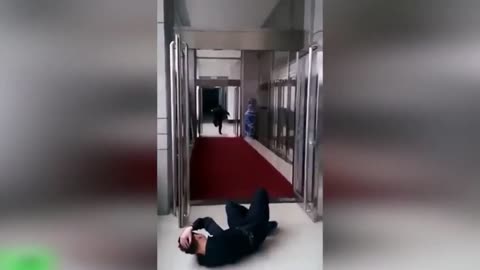 Man is frightened by fake gunshots