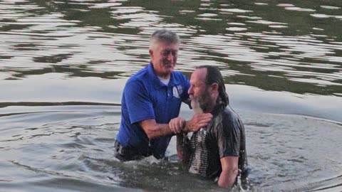 Eric Westerburg getting baptized