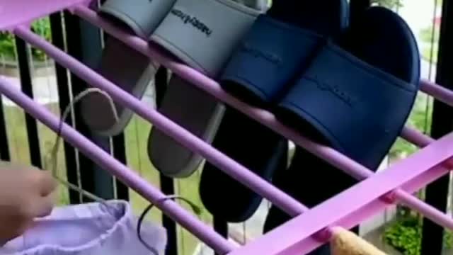 Balcony Foldable Clothes Hanging Drying Rack Organizer