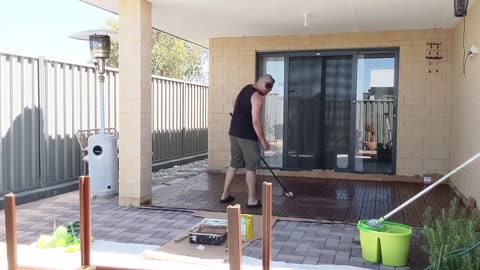 Cabot's Aquadeck Part 3 - Oiling the Decking and Wood Furniture(Timelapse) - Feb 2021