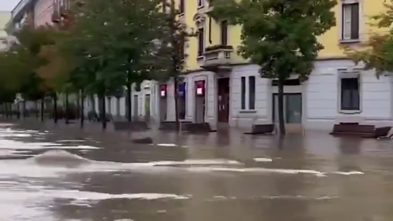 Large scale flooding in Milan, the second largest city in Italy