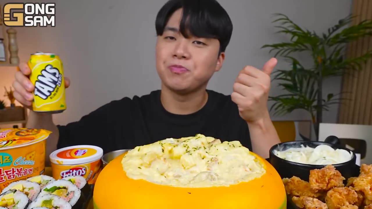 ASMR MUKBANG | RICE CAKE Tteokbokki, Fire Noodles, gimbap, fried chicken recipe ! eating