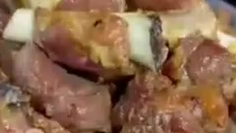 Very tasty Dumpukht meat tikka from street food Peshawar