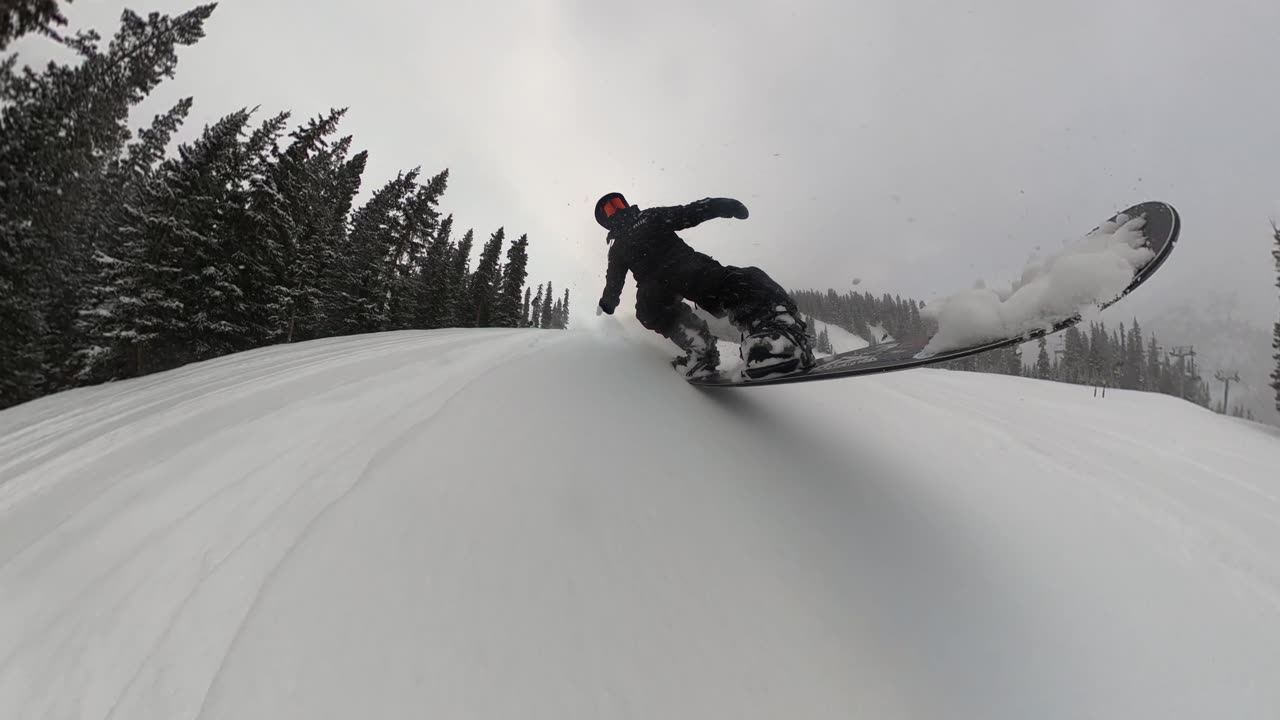 Ollie Abasin at open with 2 inches of Pow to Ski and Snowboard