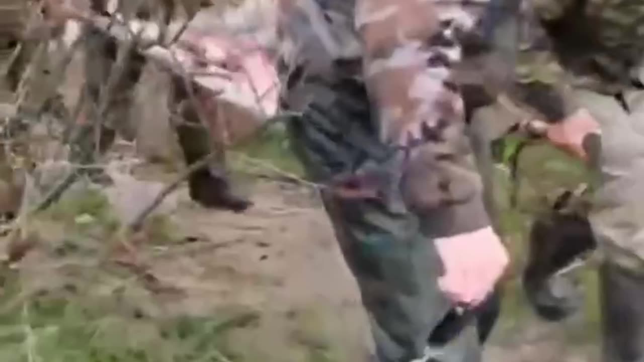 THE RUSSIAN MILITARY CAUGHT A HUGE FATHEAD TROUT SO HUGE IT HAD TO BE CARRIED ON A STRETCHER